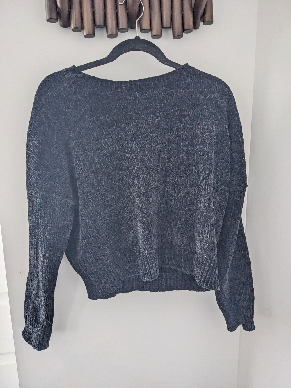 Simons Twik Women's Black Scoop-Neck Chenille Pullover Sweater - Size US M